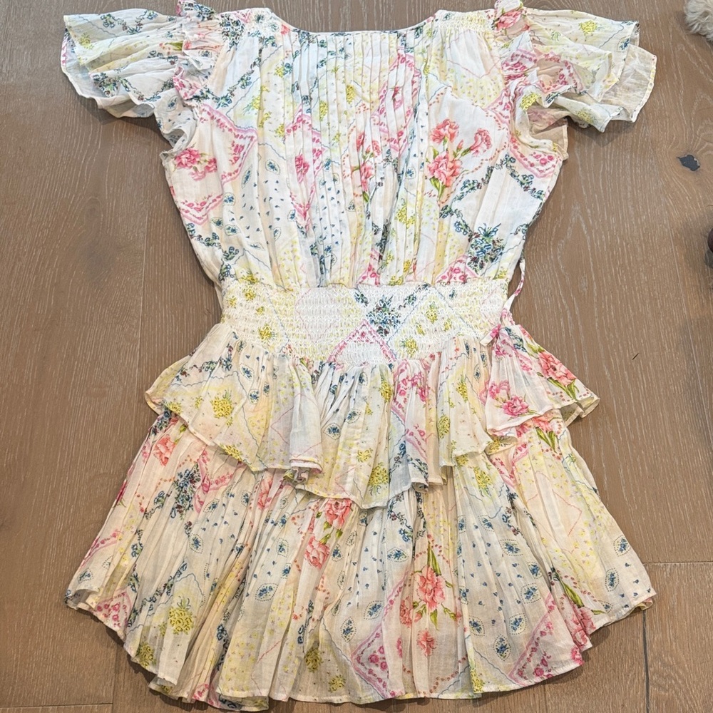 LoveShackFancy Multicolor Floral Ruffle Dress - Picture 6 of 10